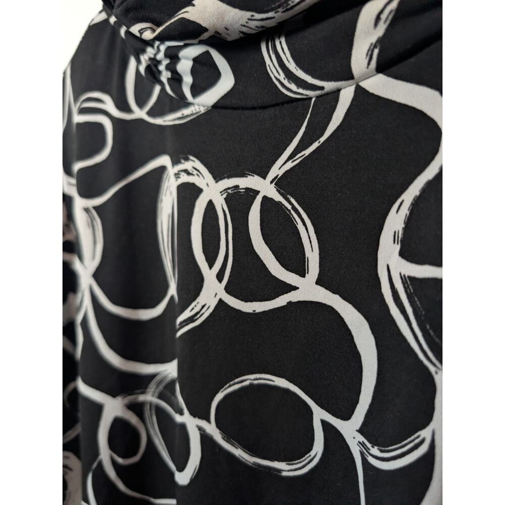 Susan Graver Top Shirt Tunic Women's Size XL Geometric High Neck Stretchy Blouse - Picture 4 of 12